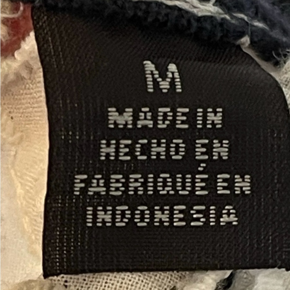 Black White Polka Dot Eyelet Lace Sleeveless Blouse Ruffle Hem Flowy Top Medium - Picture 11 of 12